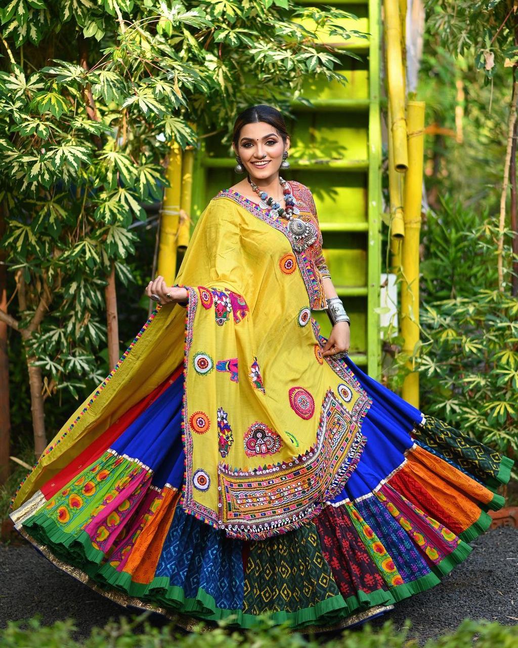 Printed Multi Colour Silk Designer Chaniya Choli