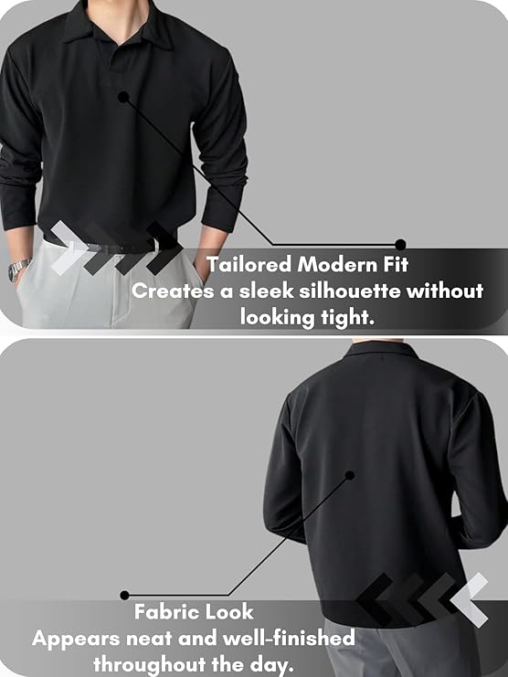 Leriya Fashion Men's Lycra Blend Regular Fit Polo T-Shirt Plain & Versatile