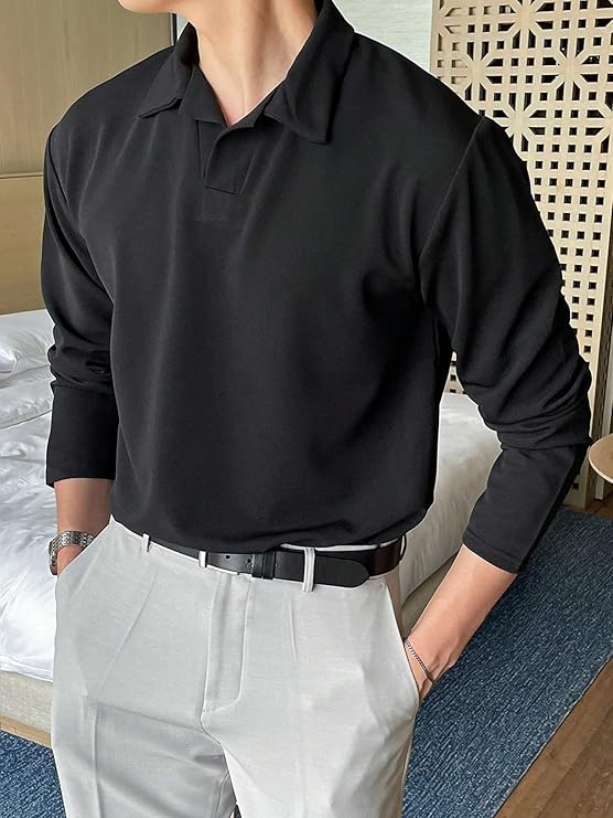 Leriya Fashion Men's Lycra Blend Regular Fit Polo T-Shirt Plain & Versatile